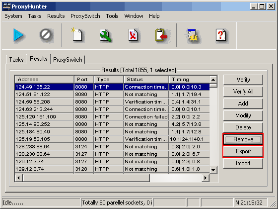 Proxy Hunter result