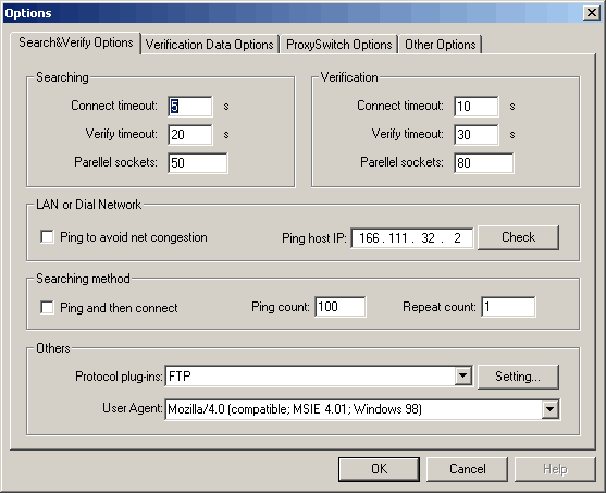 Proxy Hunter settings